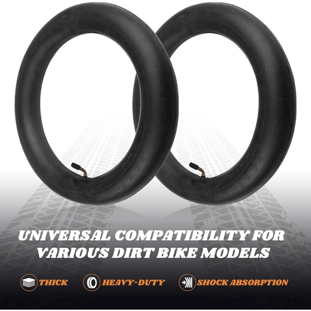 2-Pack -10 Dirt Bike Replacement Inner Tube Heavy Duty with TR-87 Bent Valve Ste - Picture 6 of 6
